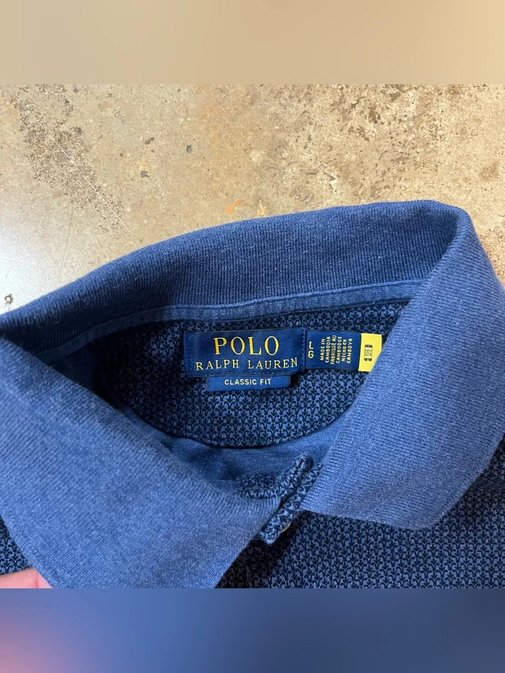 Polo Ralph Lauren Men’s Classic Fit Floral Plaid Blue Pattern Polo Shirt L
